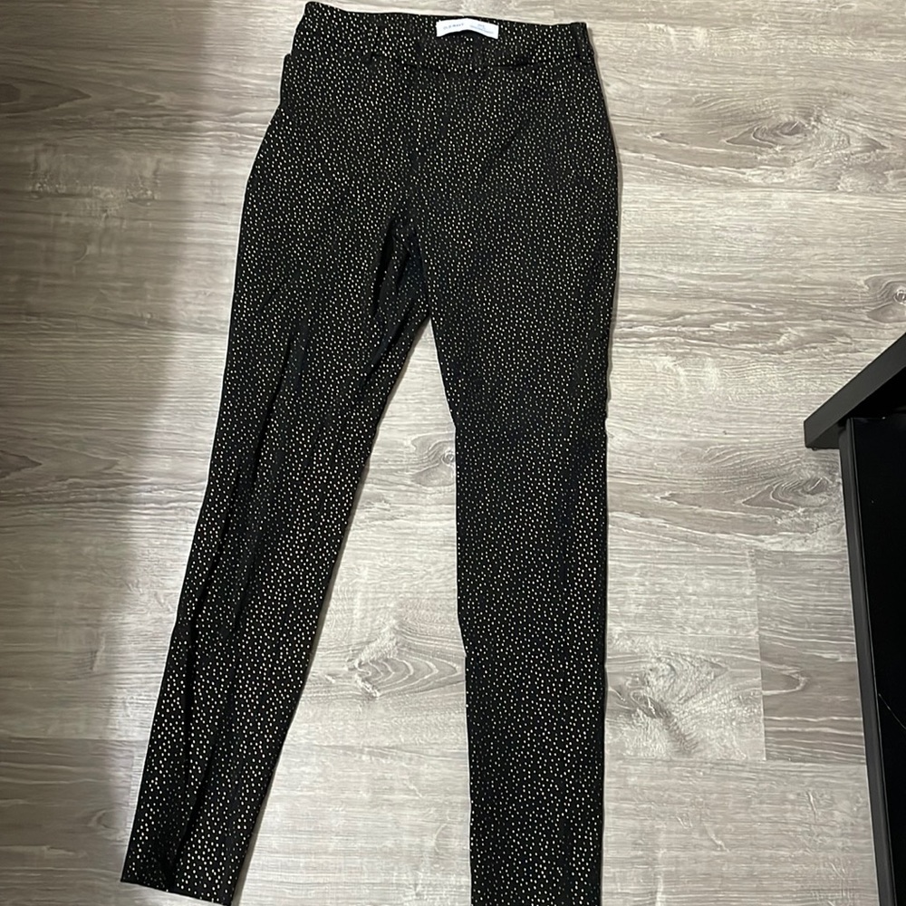 Old navy pixie high rise black pants with gold dots. Like new!